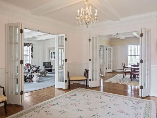 Chandelier, Dining room, Interior, Wood Texture Flooring