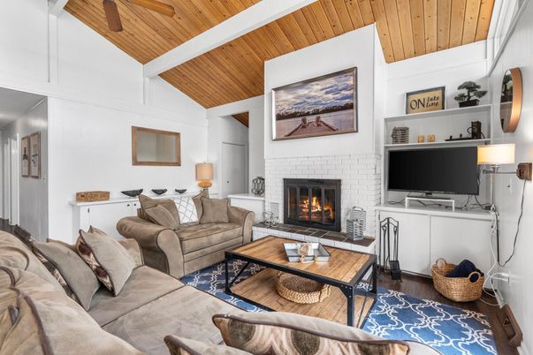 Fireplace, Interior, Living room, Wooden Ceilings, Wood Texture Flooring