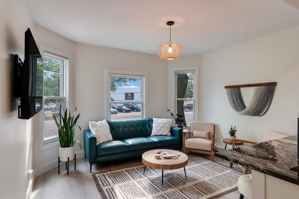 Interior, Living room, Pendant Lights, Wood Texture Flooring