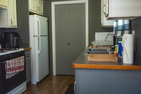 Interior, Kitchen, Wood Texture Flooring
