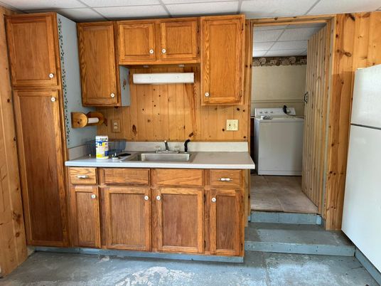 Interior, Kitchen, Washer, Wooden Walls