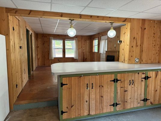 Interior, Kitchen, Pendant Lights, Wooden Walls