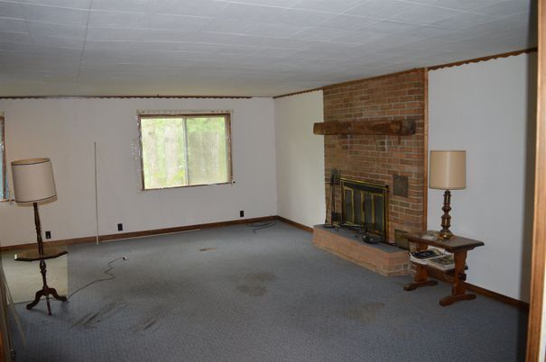 Empty room, Fireplace, Interior, Stone Walls