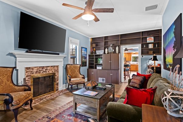 Fireplace, Interior, Living room, Wood Texture Flooring