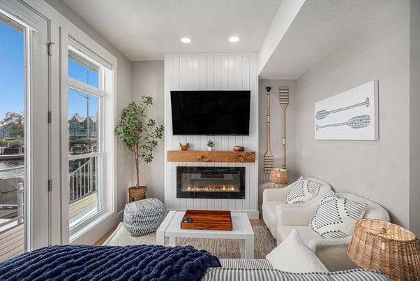 Fireplace, Interior, Living room, Recessed Lighting