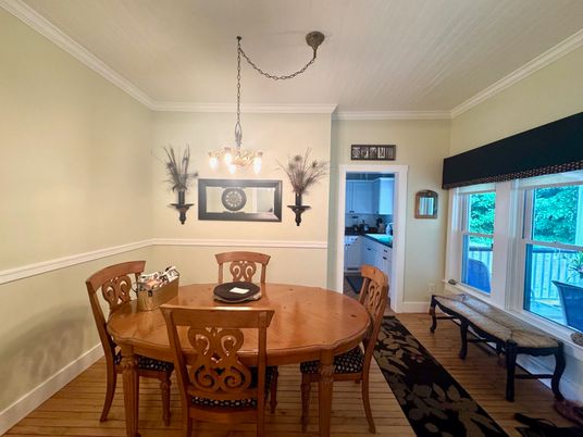 Chandelier, Dining room, Interior, Pendant Lights, Wood Texture Flooring