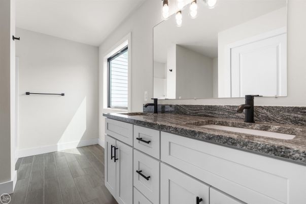 Bathroom, Dual Sink Vanities, Interior, Wood Texture Flooring