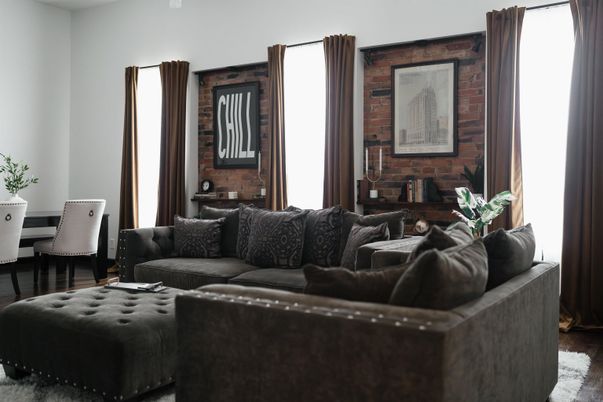 Interior, Living room, Stone Walls, Wood Texture Flooring