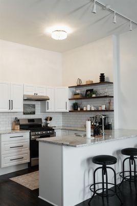 Interior, Kitchen, Stainless Steel Appliances, Wood Texture Flooring