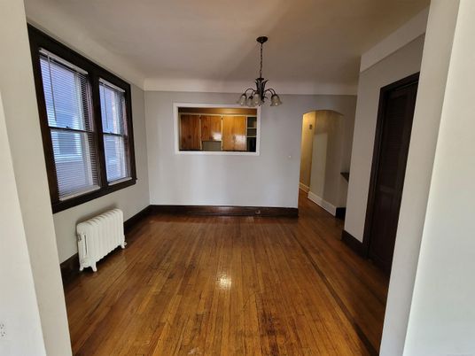 Chandelier, Empty room, Interior, Pendant Lights, Wood Texture Flooring