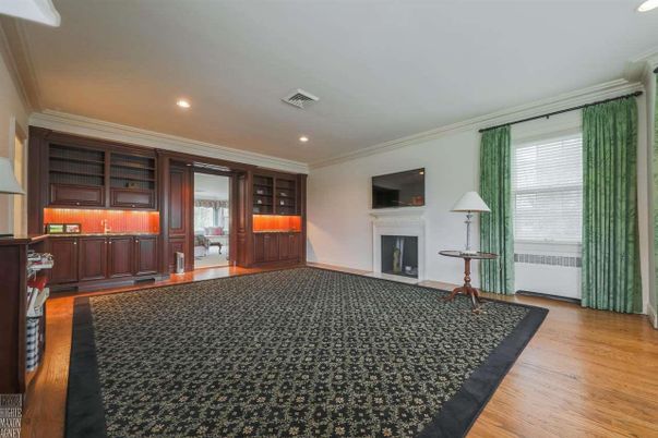 Fireplace, Interior, Recessed Lighting, Wood Texture Flooring