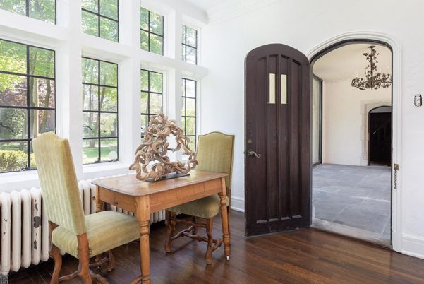 Chandelier, Dining room, Interior, Wood Texture Flooring