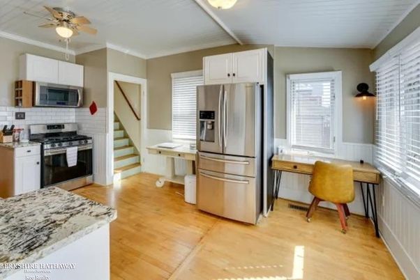 Interior, Kitchen, Stainless Steel Appliances, Wood Texture Flooring