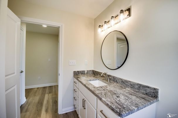 Bathroom, Dual Sink Vanities, Interior, Wood Texture Flooring