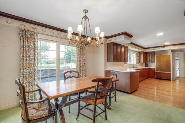 Chandelier, Dining room, Interior, Kitchen, Recessed Lighting, Wood Texture Flooring