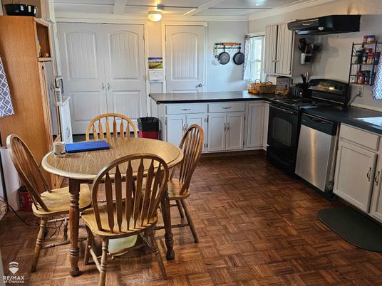 Dining room, Interior, Kitchen, Wood Texture Flooring