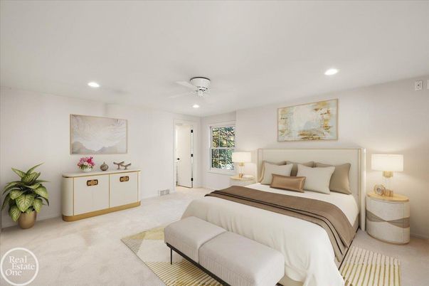 Bedroom, Interior, Recessed Lighting