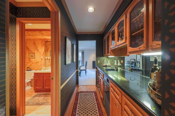 Interior, Kitchen, Marble Walls, Recessed Lighting