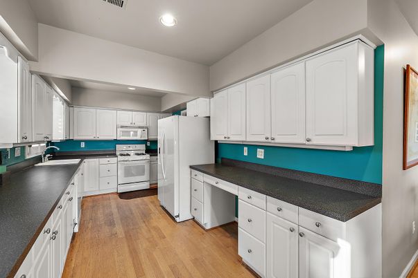 Interior, Kitchen, Recessed Lighting, Wood Texture Flooring