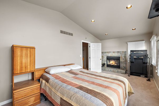 Bedroom, Fireplace, Interior, Recessed Lighting