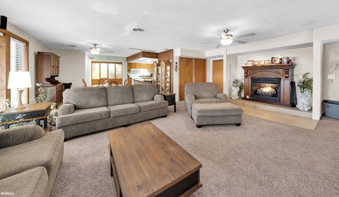 Dining room, Fireplace, Interior, Living room
