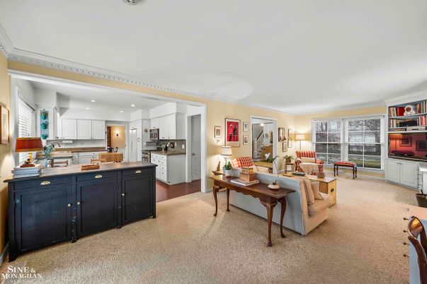 Interior, Kitchen, Living room, Recessed Lighting, Wood Texture Flooring