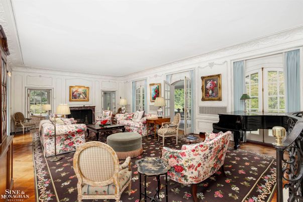 Dining room, Fireplace, Interior, Living room, Piano, Wood Texture Flooring