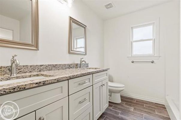 Bathroom, Dual Sink Vanities, Interior, Wood Texture Flooring