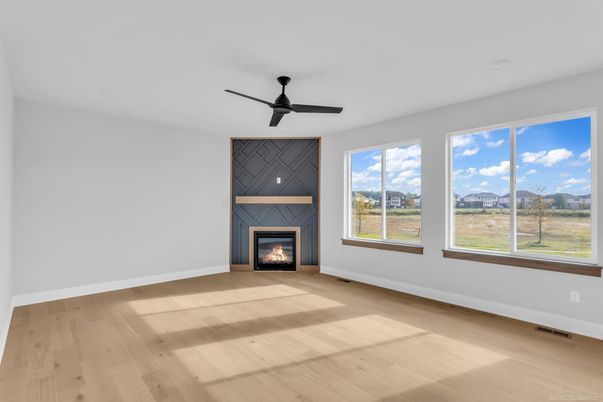 Empty room, Fireplace, Interior, Wood Texture Flooring