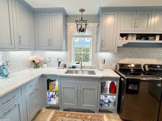 Interior, Kitchen, Pendant Lights, Wood Texture Flooring