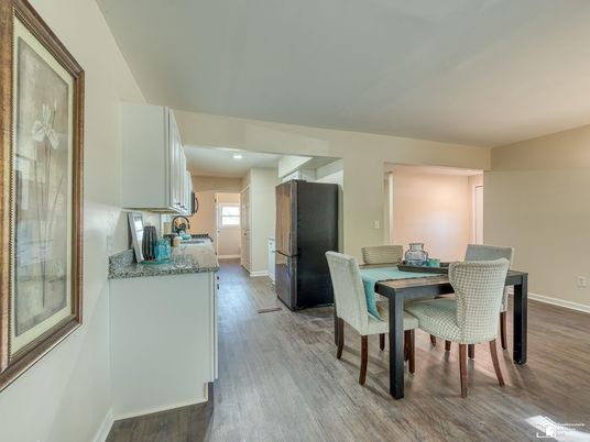 Dining room, Interior, Kitchen, Recessed Lighting, Wood Texture Flooring