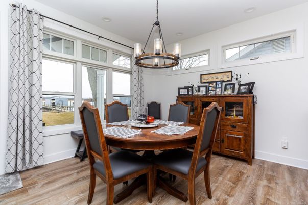 Chandelier, Dining room, Interior, Pendant Lights, Wood Texture Flooring
