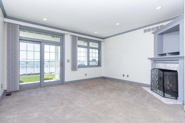 Empty room, Fireplace, Interior, Recessed Lighting