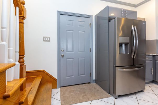Interior, Kitchen, Marble, Recessed Lighting, Stainless Steel Appliances