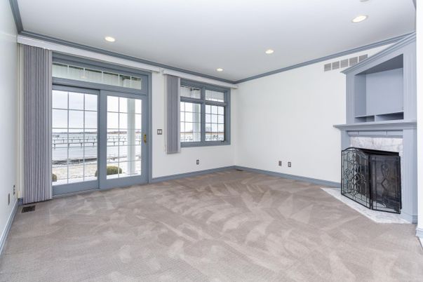 Empty room, Fireplace, Interior, Recessed Lighting