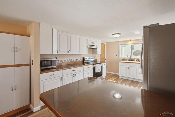 Interior, Kitchen, Stainless Steel Appliances, Wood Texture Flooring