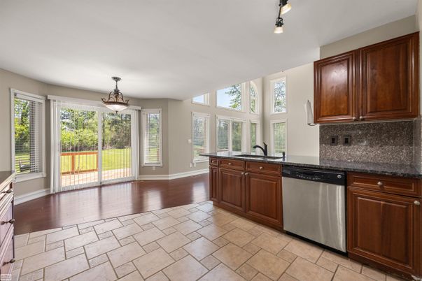 Interior, Kitchen, Pendant Lights, Wood Texture Flooring