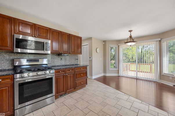 Interior, Kitchen, Pendant Lights, Stainless Steel Appliances, Wood Texture Flooring