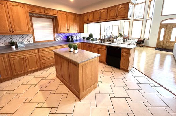 Interior, Kitchen, Recessed Lighting, Wood Texture Flooring