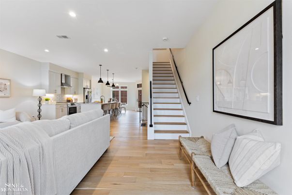 Interior, Kitchen, Living room, Pendant Lights, Recessed Lighting, Stainless Steel Appliances, Wood Texture Flooring