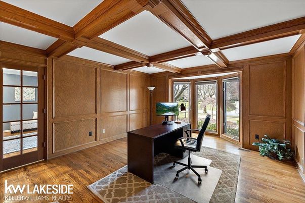Home Office, Interior, Wooden Beams, Wood Texture Flooring