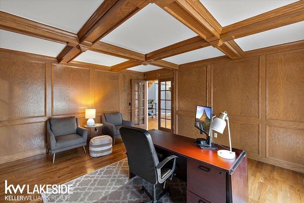 Home Office, Interior, Wooden Beams, Wood Texture Flooring