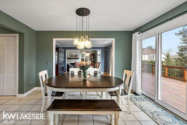 Dining room, Interior, Pendant Lights