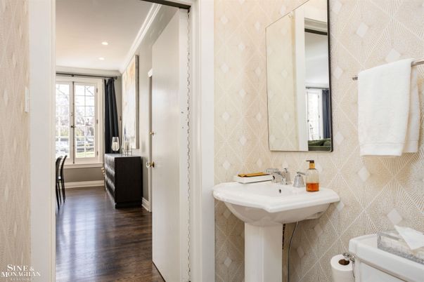 Bathroom, Interior, Recessed Lighting, Wood Texture Flooring
