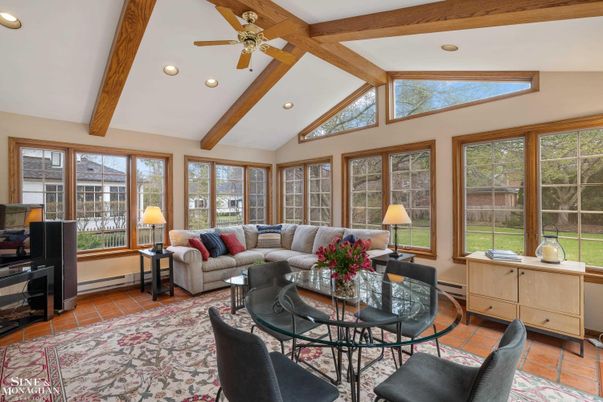 Interior, Living room, Recessed Lighting, Wooden Beams