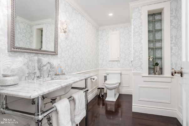 Bathroom, Interior, Recessed Lighting, Wood Texture Flooring