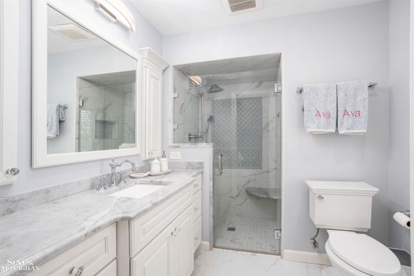 Bathroom, Glass Shower, Interior, Marble, Marble Walls