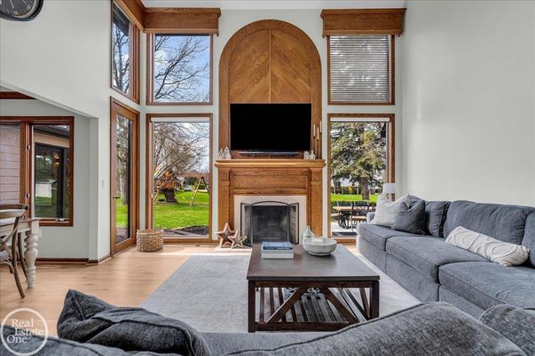 Fireplace, Interior, Living room, Wood Texture Flooring