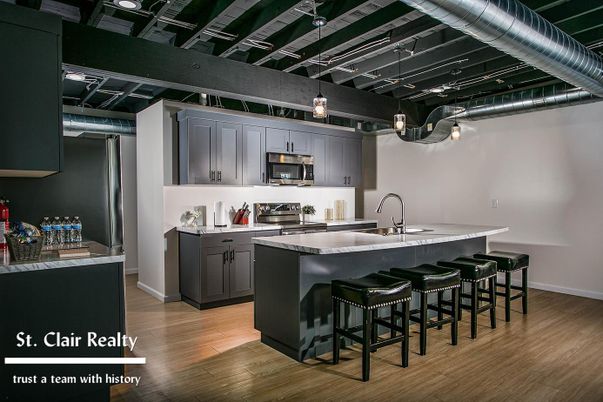 Interior, Kitchen, Pendant Lights, Stainless Steel Appliances, Wood Texture Flooring