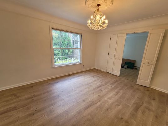 Chandelier, Empty room, Interior, Wood Texture Flooring